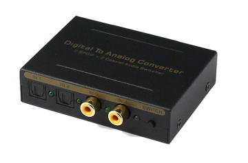 optical audio switch with audio converter