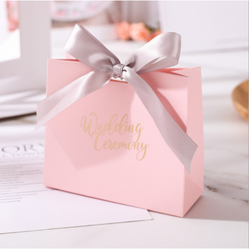 Red Gift Paper Bag for Wedding with Ribbon