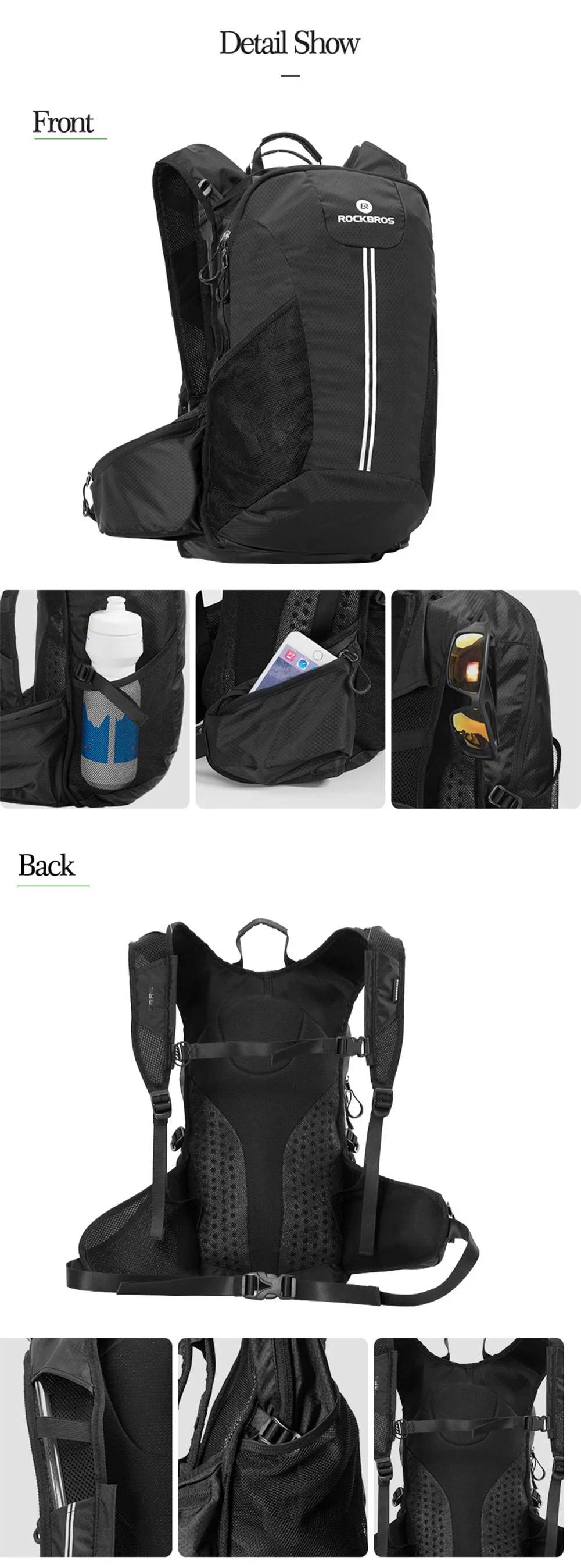Rockbros Made in China Quality Hot Sale Outdoor Sports Cycling Hiking Camping Mountaineering Daily Training Backpack