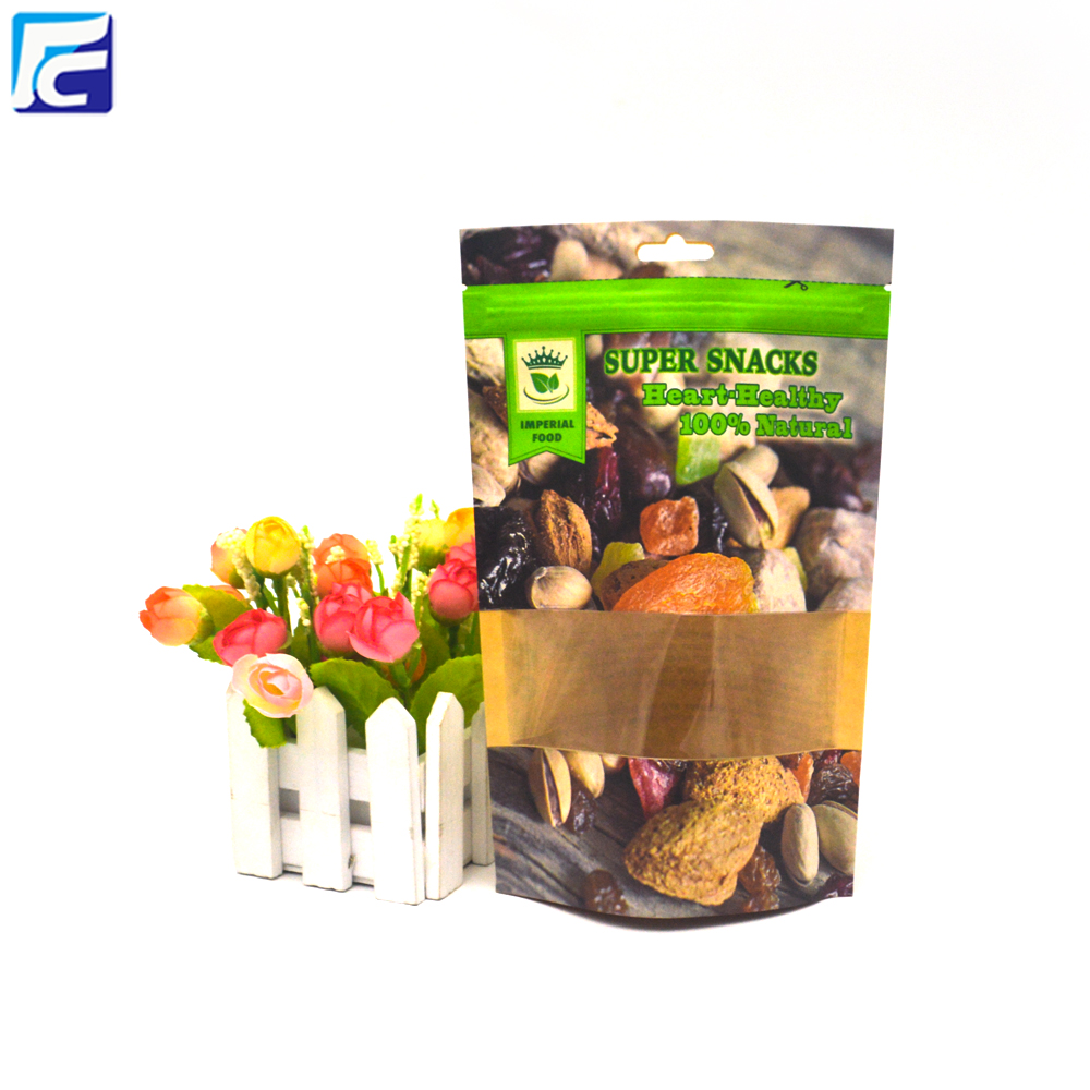 Kraft Paper Bag With Window Snack Food Packaging