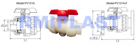 PVDF union ball valve