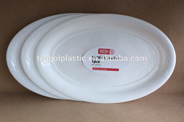 Plastic oval serving platter white 42.8x27.8cm #TG22579