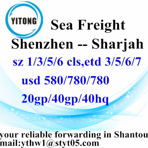 Transport mondial de fret de Shenzhen par mer à Sharjah