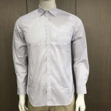 Male stripe long sleeve stand-up collar shirt