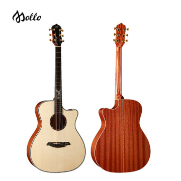 Wholesale classic professional mahogany veneer folk guitars