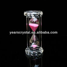 pink crystal sandy clock or crystal hourglass or sandglass (R-1443)