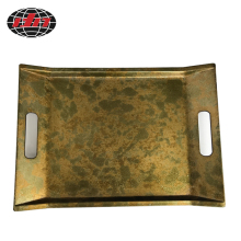 Rectangular Antique Gold Plastic Tray With Handles