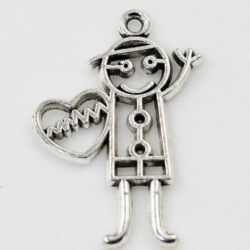 Valentine's Day Metal Boy Girl Alloy Charm Pendant Wholesale Daughter Charms for Bracelet Making Jewelry Pendant