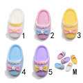 Kawaii Girls Slippers Resin Beads with Bowknot Ornament Charms Artificial Shoes DIY Craft for Scrapbook Making