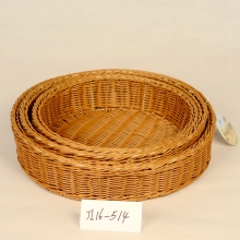 Round Plastic Rattan Storage Basket