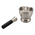 Stainless Steel Mortar and Pestle with silicone Top