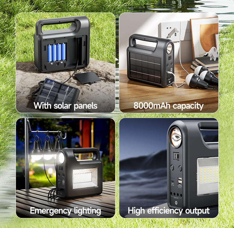 02-7719-DP Portable Power Station Solar Lighting Kits System 8000mAh 02-7719-DP Portable Power Station Solar Lighting Kits System 8000mAh