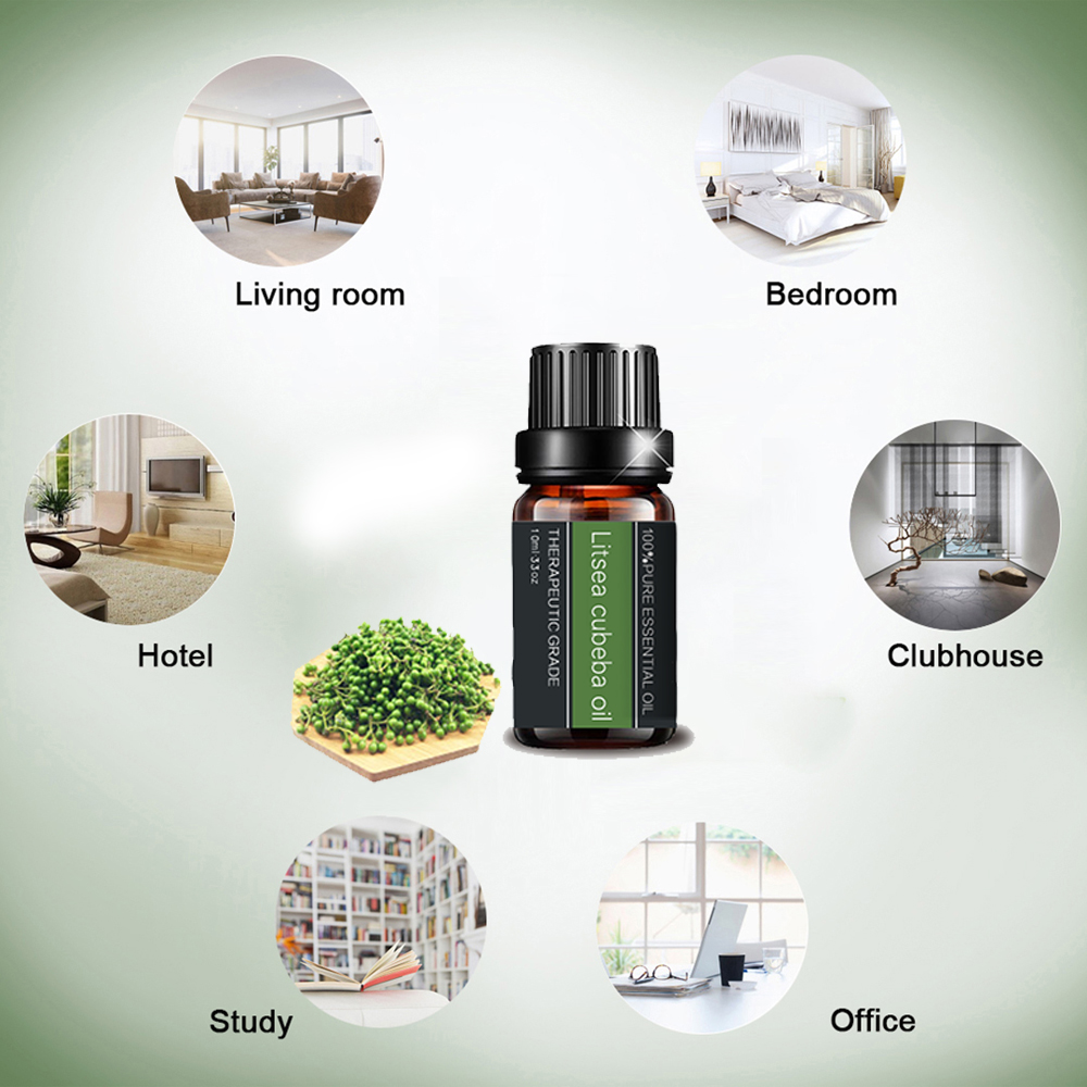 Natural Litsea Cubeba Oil Essential Orgánico para el cuidado de la piel