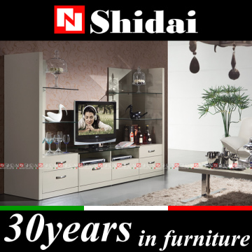 modern tv wall unit furniture / modern glass tv wall units / tv unit design furniture E-131
