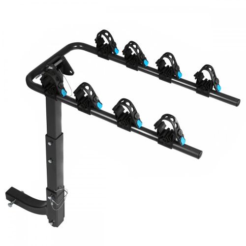 Hitch mounted fold down steel bike rack
