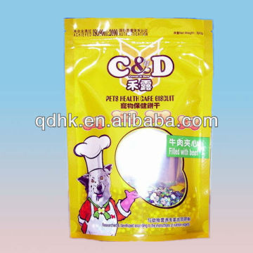 Custom resealable pet food packaging plastic bag