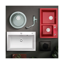 Modern Simple Style Artificial Stone Kitchen Sink - Undermount Square Single Bowl Exported European Design