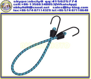 Elastic ropes with hooks , 4mm shock cord , blue/black bungie cords