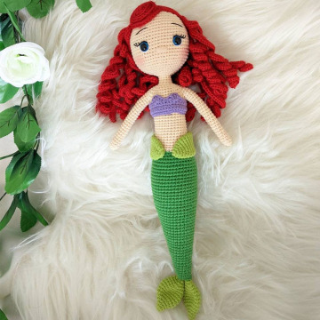 Customized Crochet Princess Doll: Handmade Mermaid Doll Unique Gift for Daughters