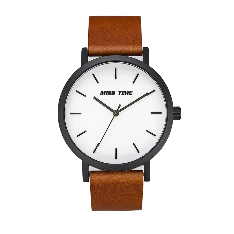 wholesale brown leather straps making machine quartz watch