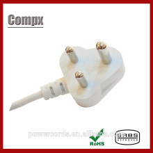 16A 250V SABS south africa power cord/Indian standard power cord