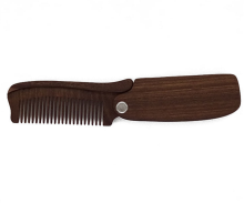 wooden folding pocket beard comb