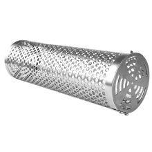Perforated Stainless Steel BBQ Grill Rolling Basket with Charcoal Fuel