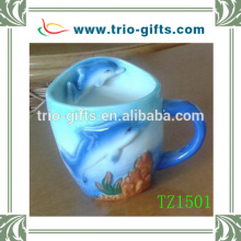 ceramic mug blue dolphin design souvenir gift
