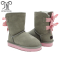 Botas de neve infantil menina moda cinza