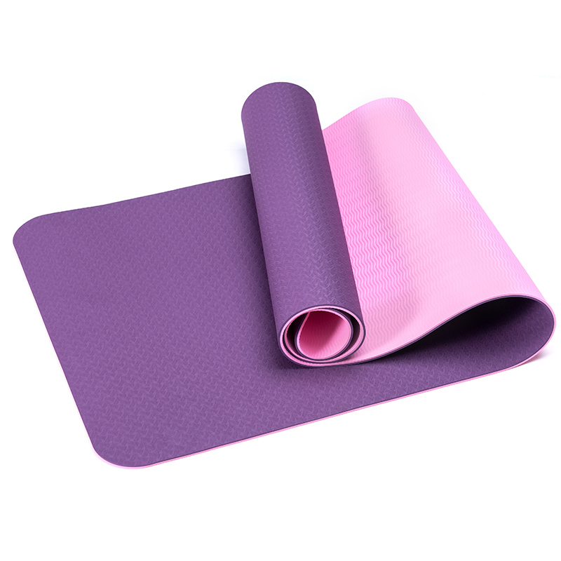 Custom tpe non-toxic non-slip durable Yoga Mat durable/latex-free non-skid exercise fitness green