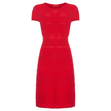 OEM charming red short sleeve wowen women short formal cocktail dresses