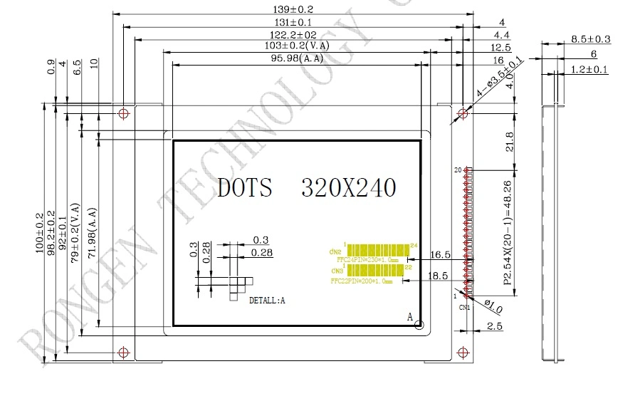 4.7 Inch Stn LCD Module 320*240 Display with Touch for Electrical Automation Control System