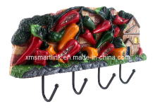 Chili Decor Wall Hook, Poly Resin Hanger Hook, Coat Hook
