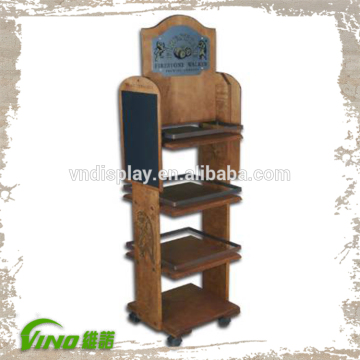 floor standing beverage display rack , whiskey display shelf rack , worn whisky display rack