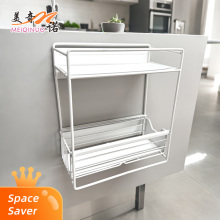 White single layer stretchable storage rack
