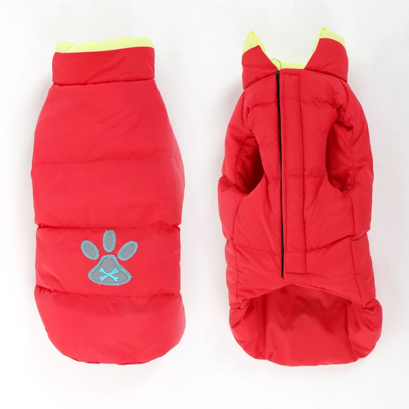 Pet Clothes Autumn and Winter Big Dog Clothes Reflective Bone Double-Sided Cotton Coat