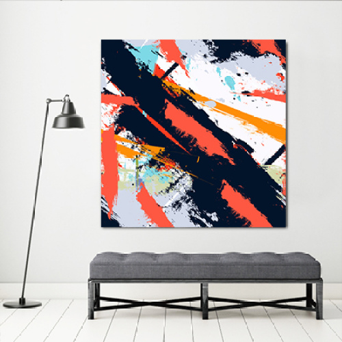 Abstract Black and Red Wall Decor