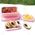 Boîte à lunch pliante pliable en silicone pour le stockage des aliments