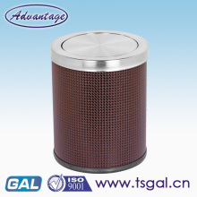 Decorative metal trash bin