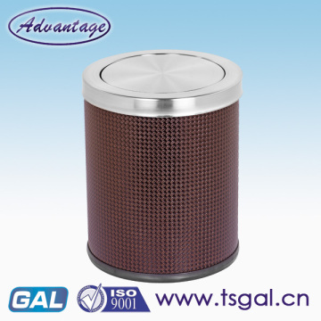 Decorative metal trash bin