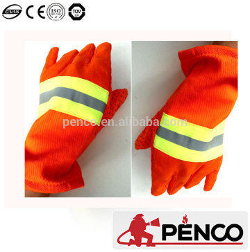 Fireman working safety gloves red aramid anti-slip gloves