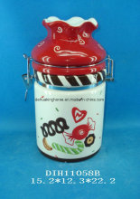 Hand-Painted Ceramic Airtight Canister