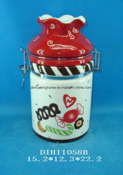 Hand-Painted Ceramic Airtight Canister