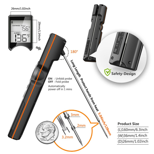 Digital larm Bbq mattermometer med timer