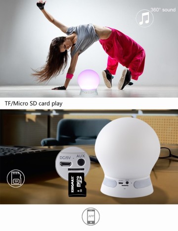 New APP Control Colorful Bluetooth Lamp Speaker