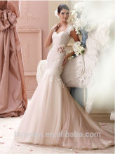 pink satin lace spaghetti strap mermaid backless wedding dresses robe de mariage