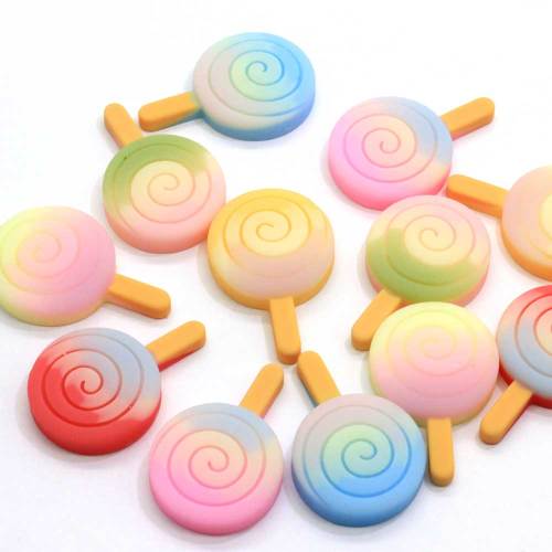 Kawaii Gradient Color Resin Popsicle Charm For Scrapbooking Decoration Crafts Hair Bow Center Σκουλαρίκι Κολιέ κρεμαστό κόσμημα