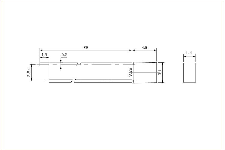 134mm 460nm LED