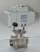 Electric three piece screw thread ball valve