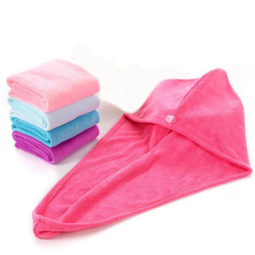 super absorbent microfiber hair towel wrap with button